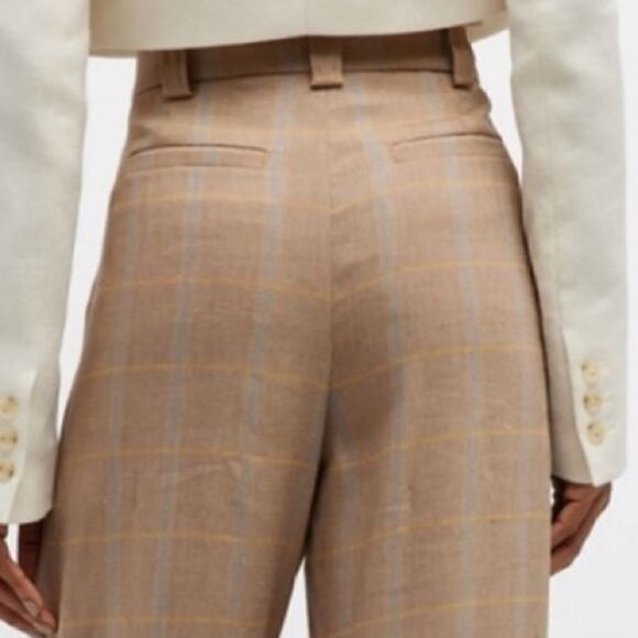 NWT A.L.C. Fynn Plaid Printed Straight-Leg Pants with a pleated front size 2 - Picture 6 of 8